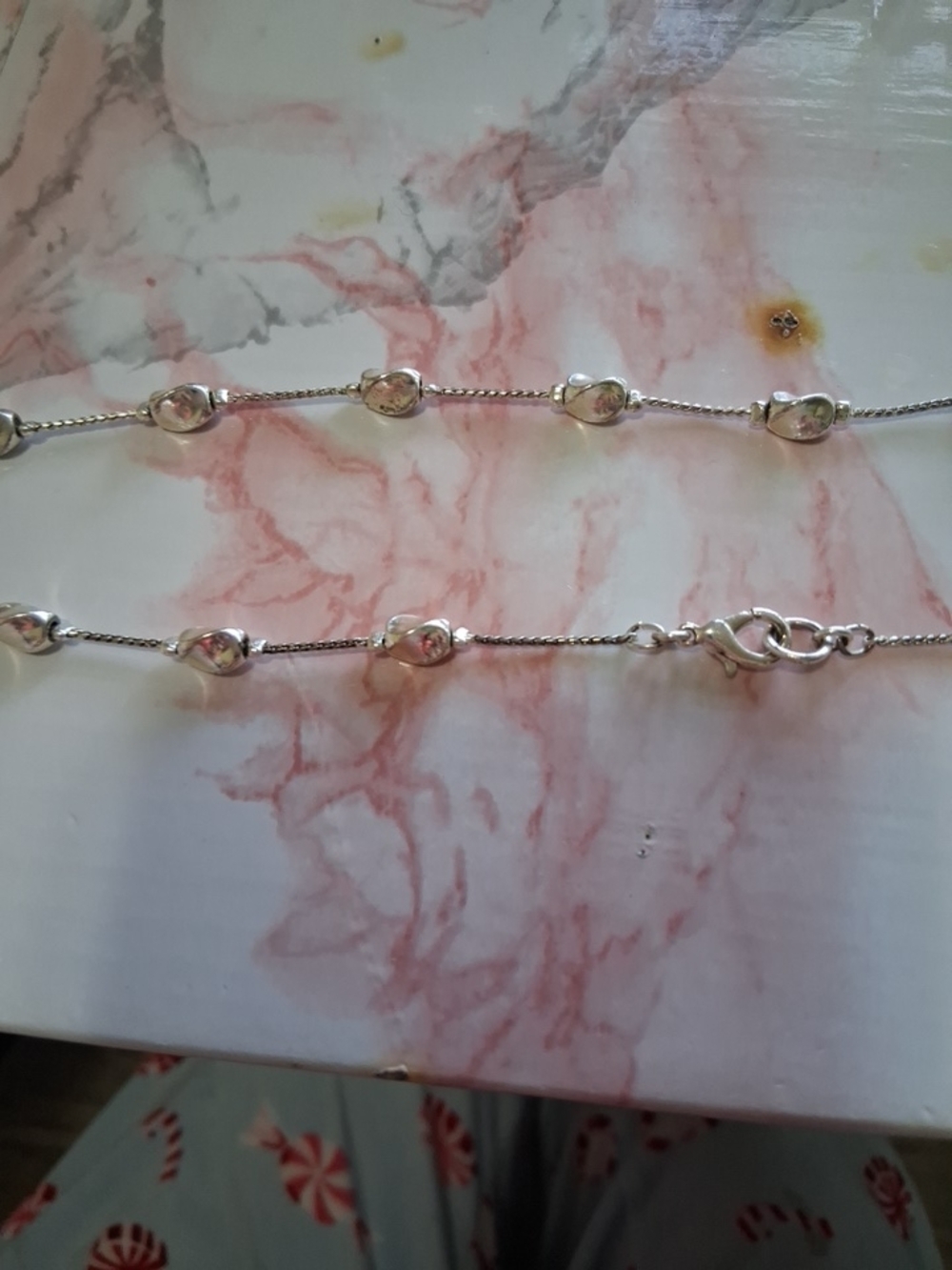 Sterling Silver Bead Link Necklace - Silver